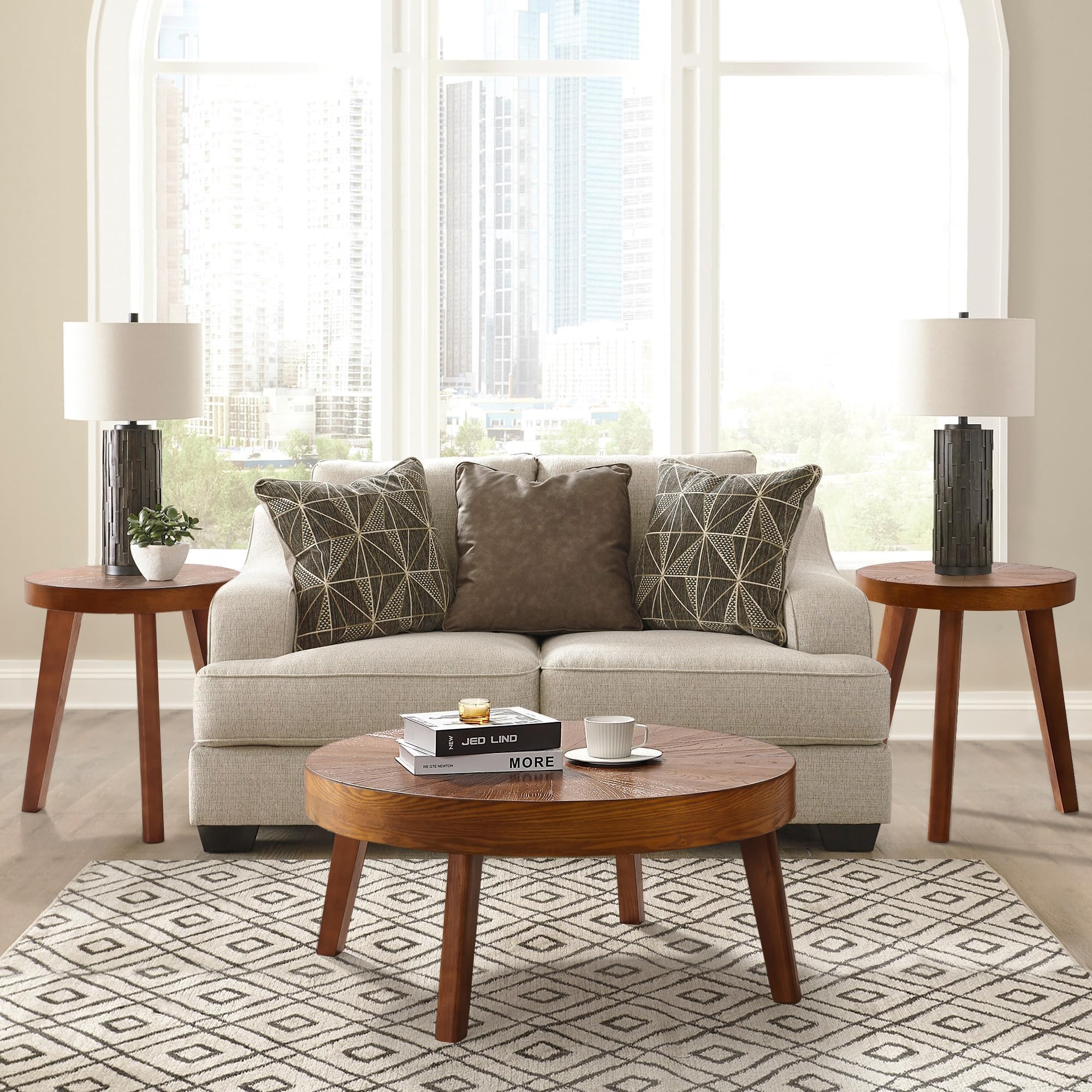Farmhouse Round Coffee Table Set of 3