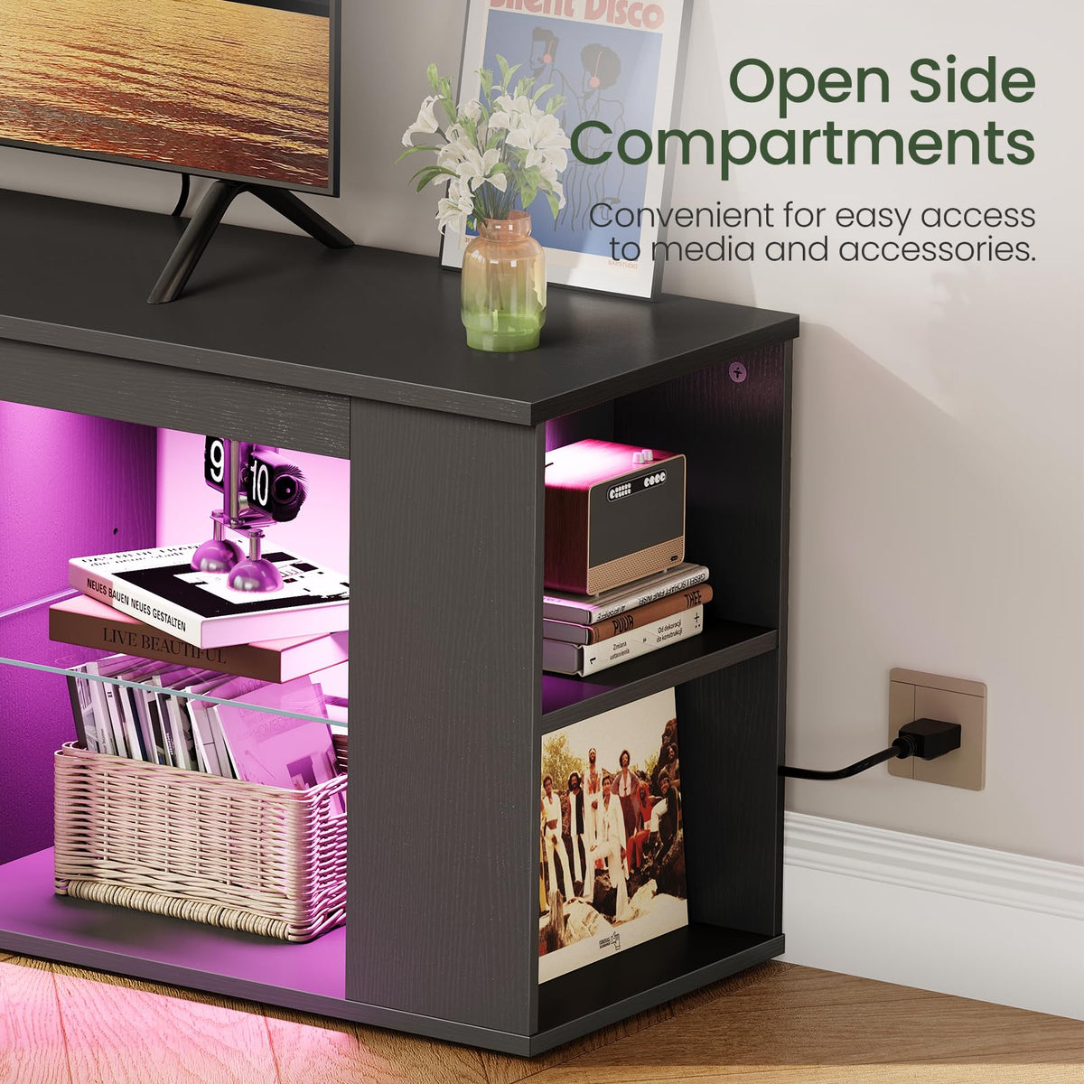 Black LED TV Stand