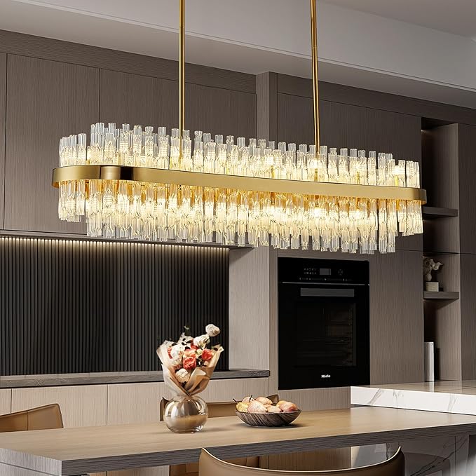 Gold Crystal Raindrop Chandelier