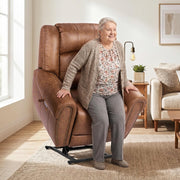 EONIX Classical Large Power Lift Recliner Chair for Elderly with Heat and Massage, Dual Motor Lay Flat Electric Lift Chair Recliner for Adults, Living Room, Bedroom, SLRY005061, Nut Brown