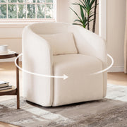Boucle Swivel Storage Chair