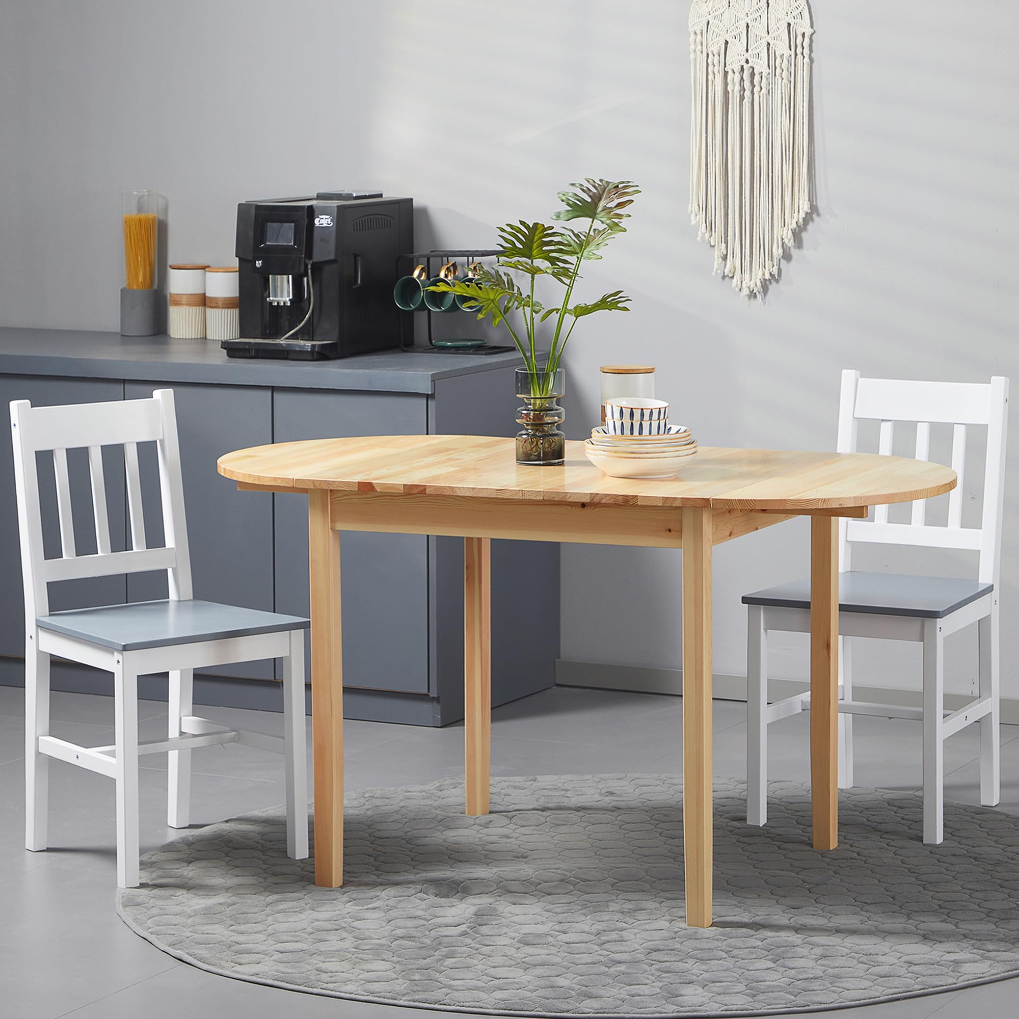 Drop Leaf Dining Table, Solid Wood, Seats 4–6