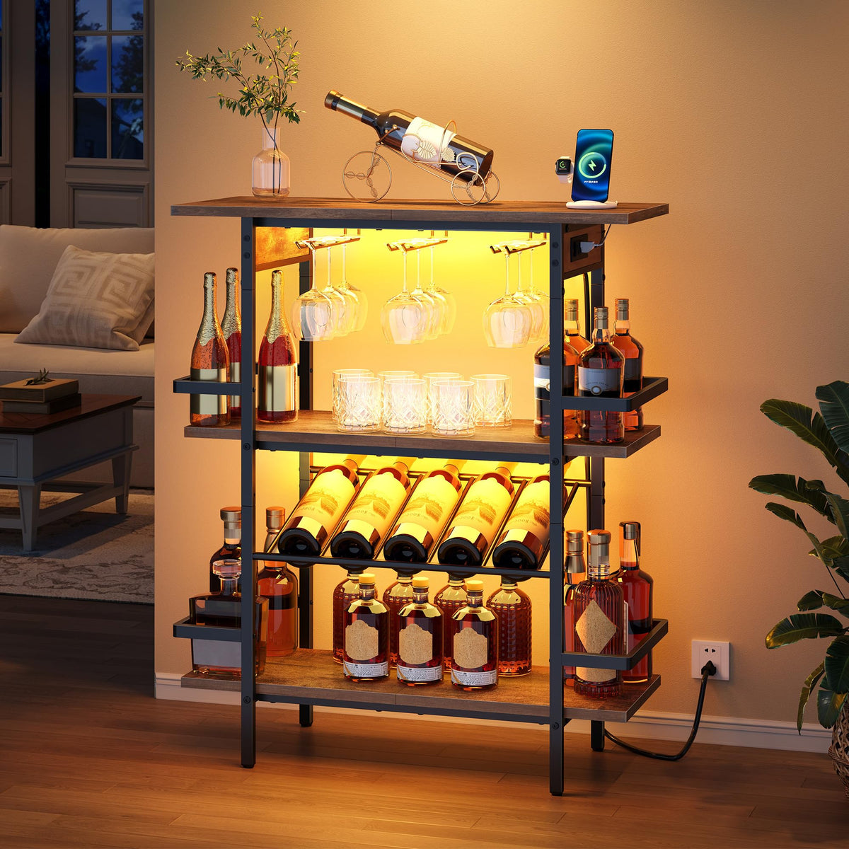 3-Tier LED Wine Rack