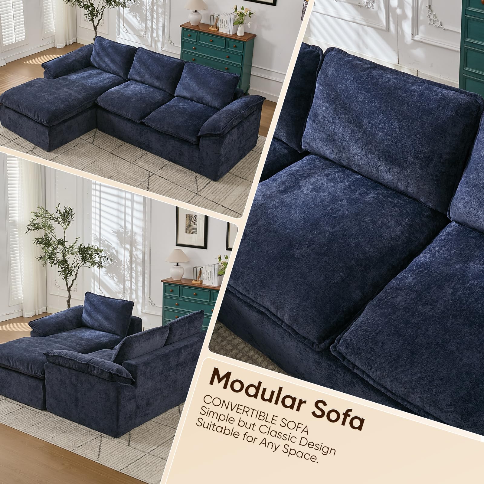 L-Shape Sectional Sofa with Oversized Chaise