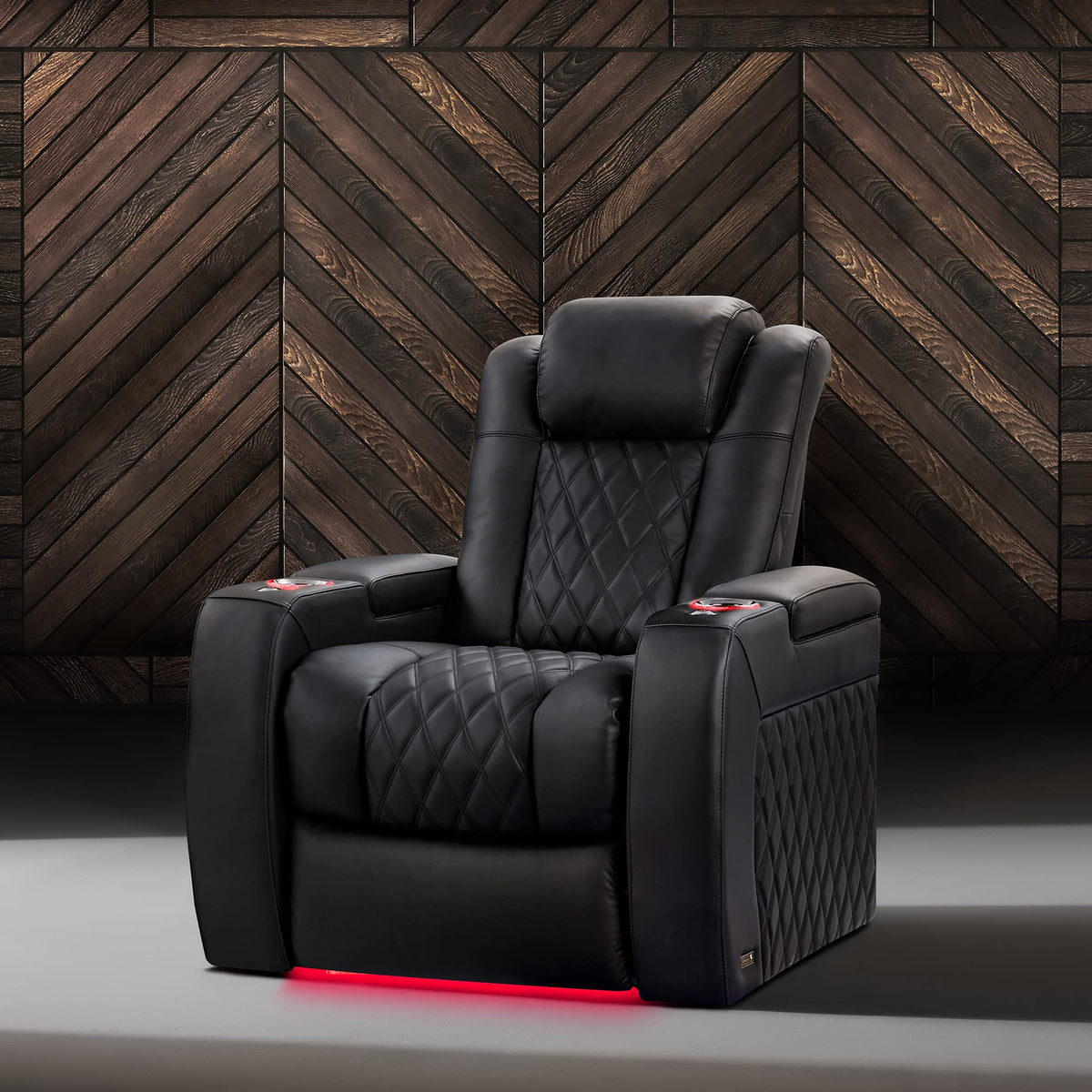 Valencia Tuscany Luxury Edition | Semi-Aniline Italian Nappa Leather 20000, Power Recline Chair with Lumbar Support & Headrest, Memory Control, (Single Seat, Onyx)