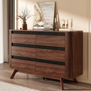 Walnut 6-Drawer Dresser