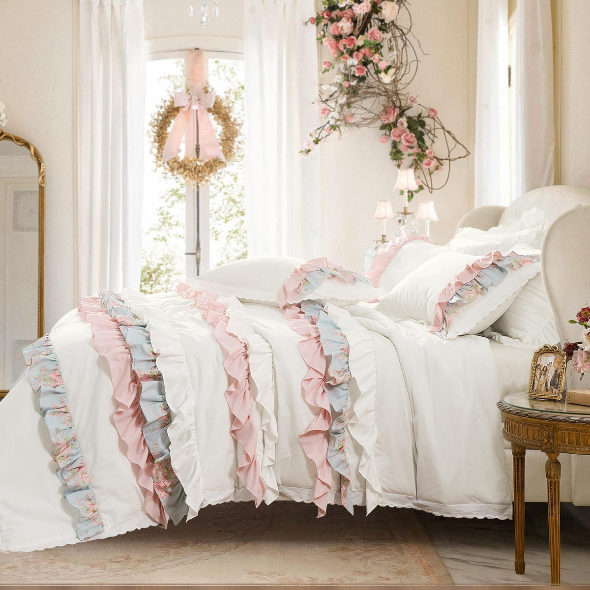 Queen Cotton Ruffle Comforter Set