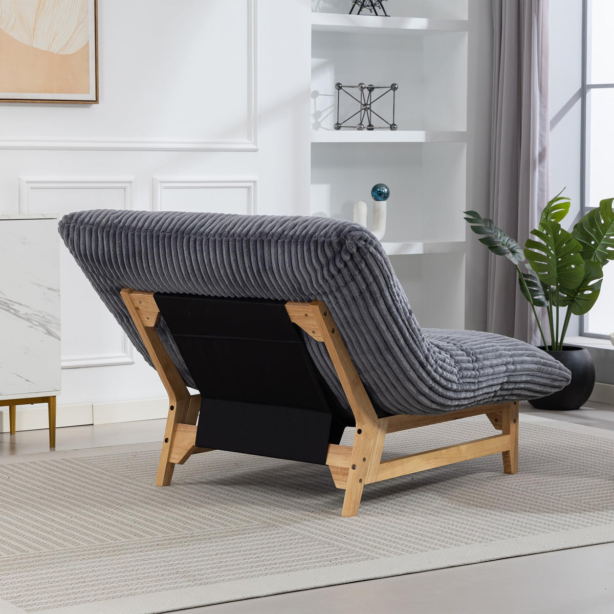 Corduroy Armless Lounge Chair