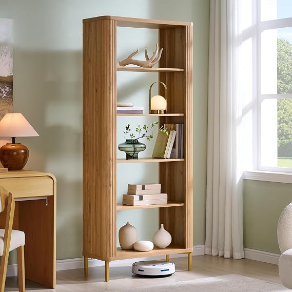 Fluted 5-Tier Bookshelf