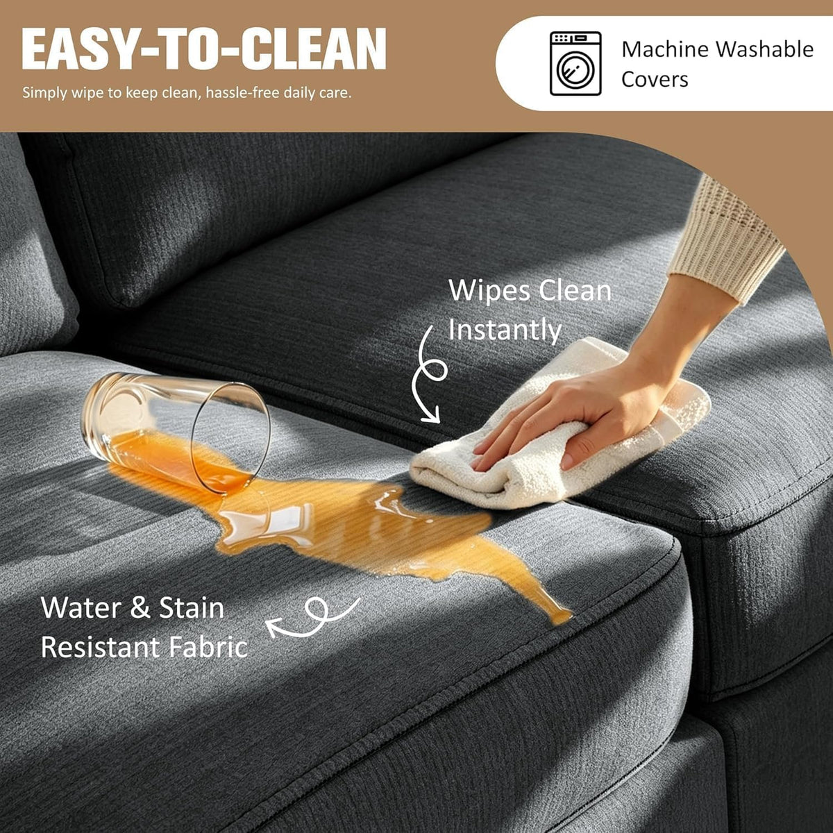 Reversible Sectional Sofa with Ottoman