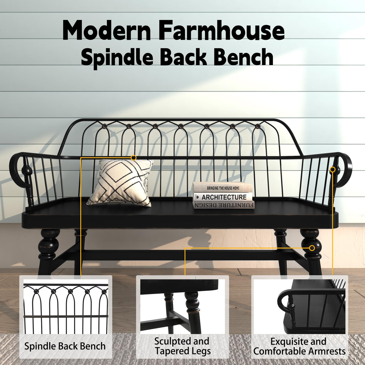 Farmhouse Spindle Back Bench