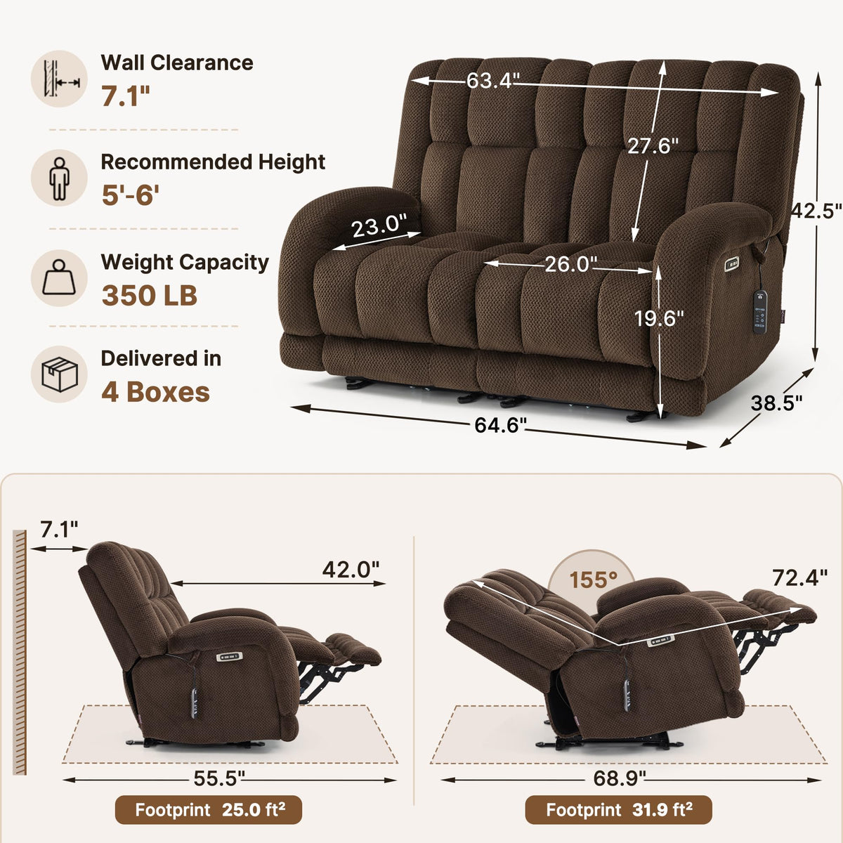 Oversized Power Reclining Loveseat