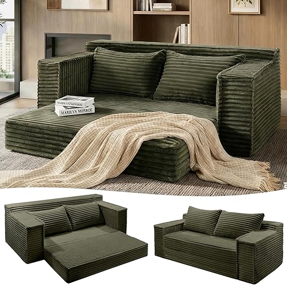 Convertible Sofa Bed with Pillows