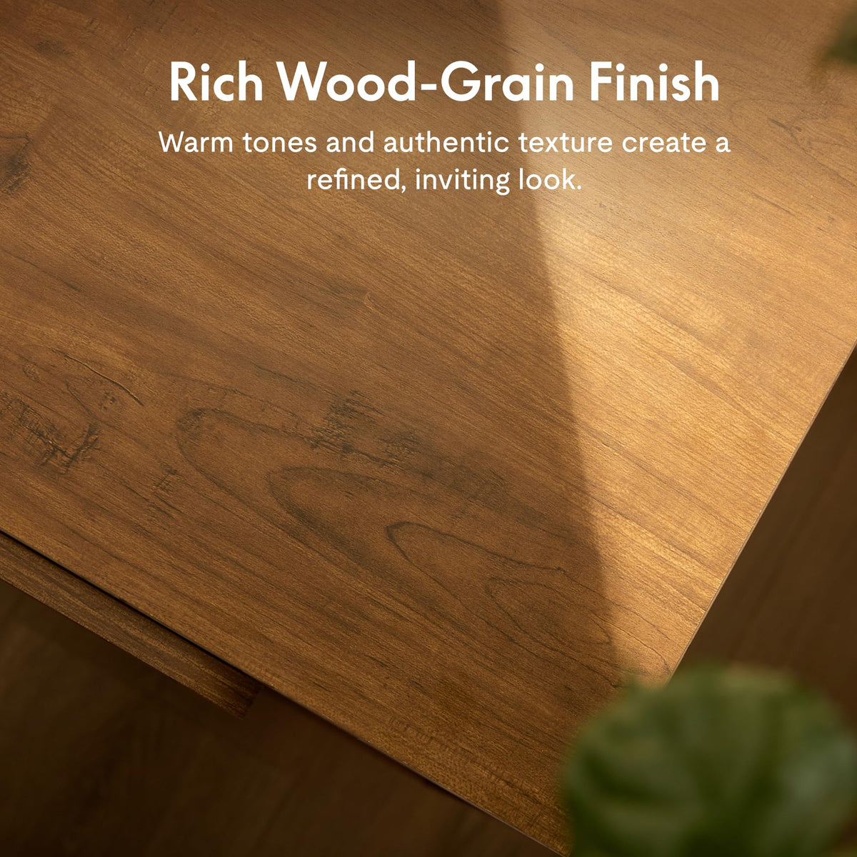 FLEXISPOT Walnut Finish Nightstand with Charging Station, Minimalist Style