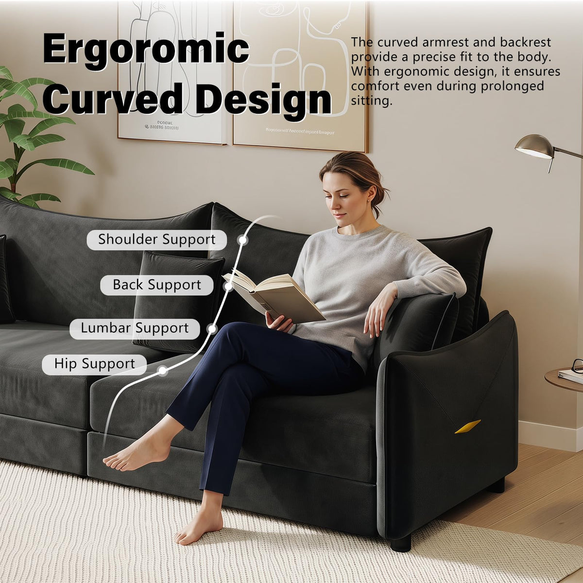Velvet Convertible Sofa Bed