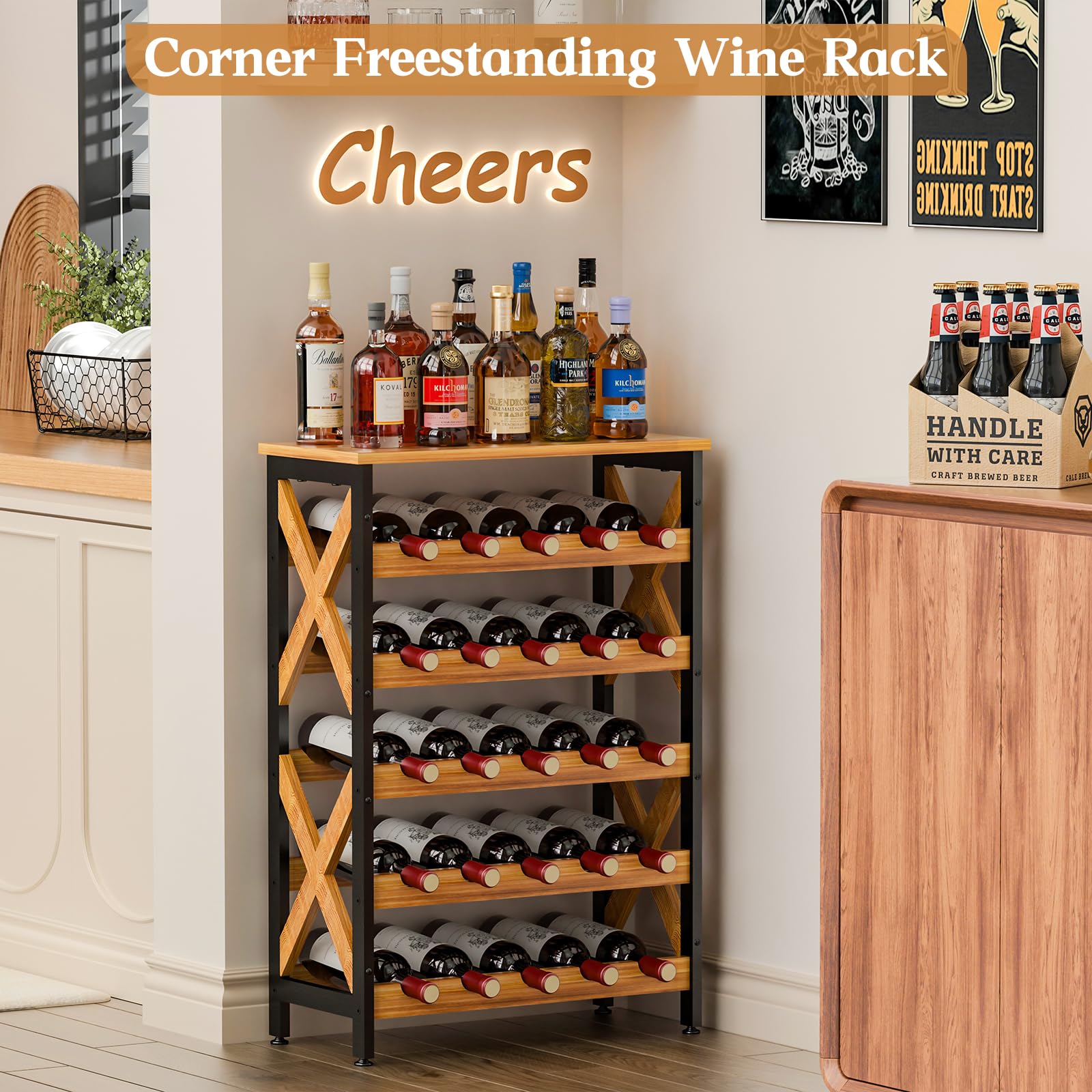 25-Bottle Freestanding Wine Rack