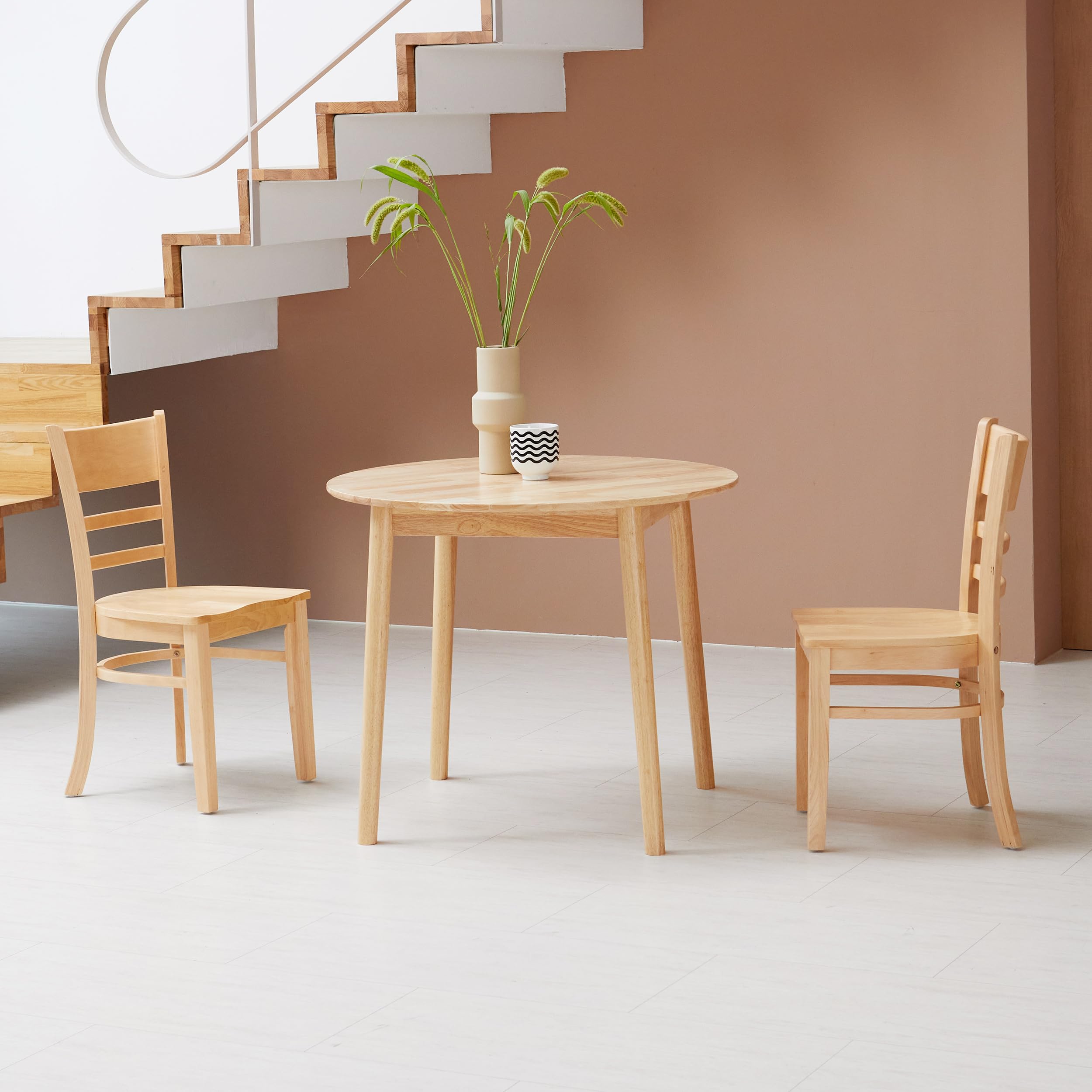 Round Solid Wood Dining Table 35.4"