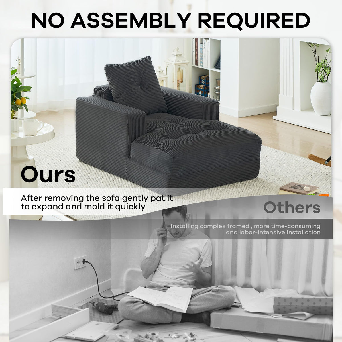 Corduroy Chaise Lounge