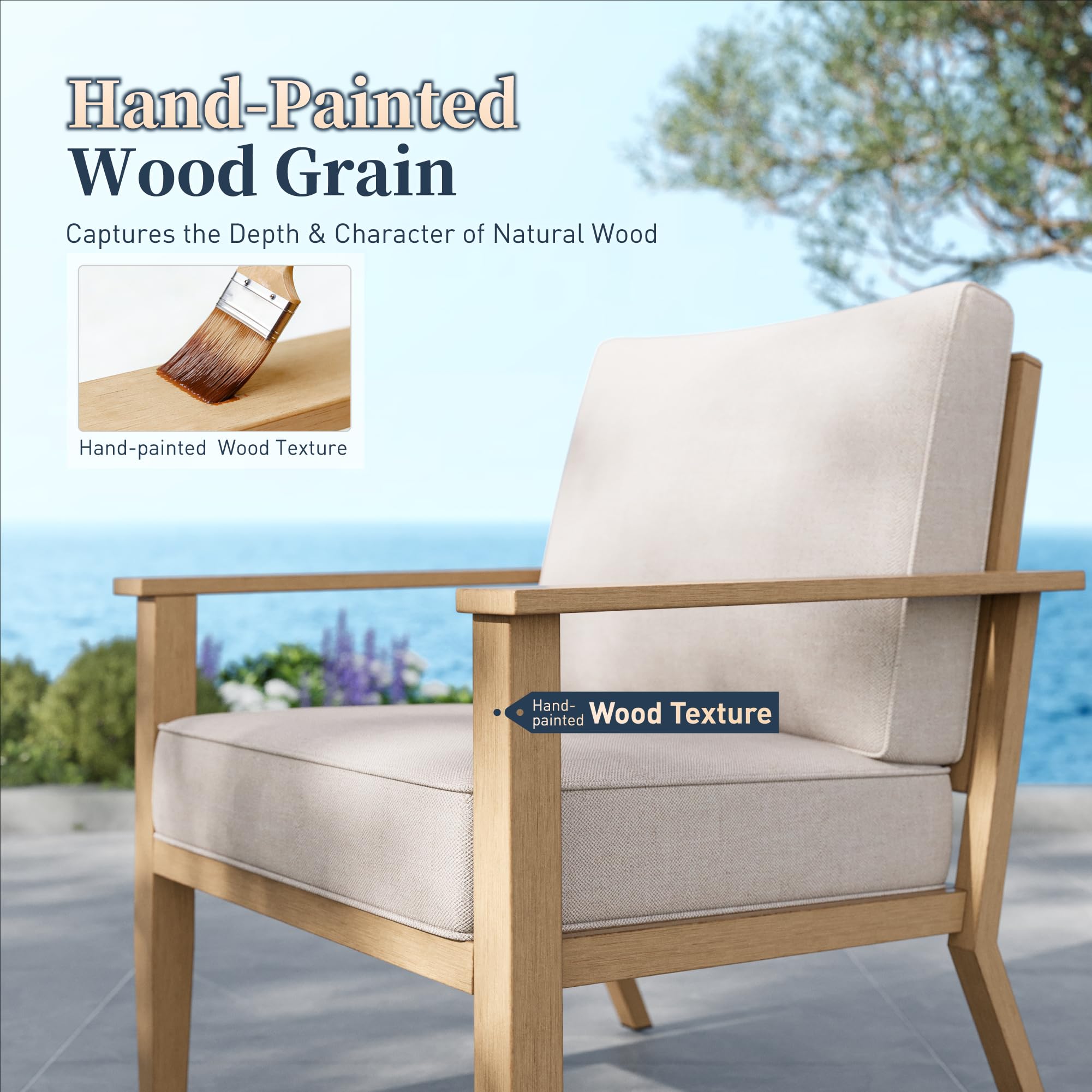 5-Piece Metal Patio Conversation Set with Swivel Chairs