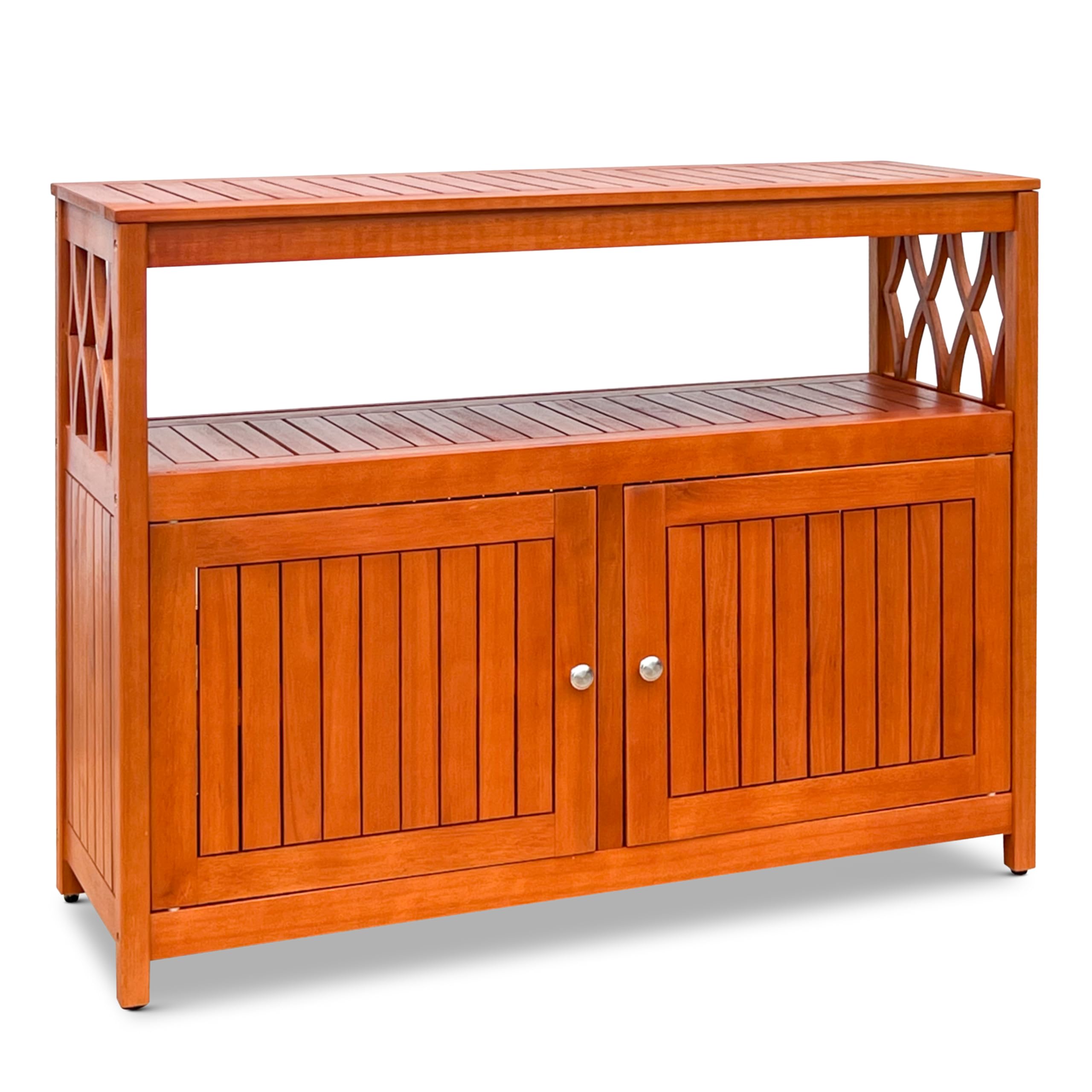 Outdoor Eucalyptus Sideboard Buffet Cabinet with Storage