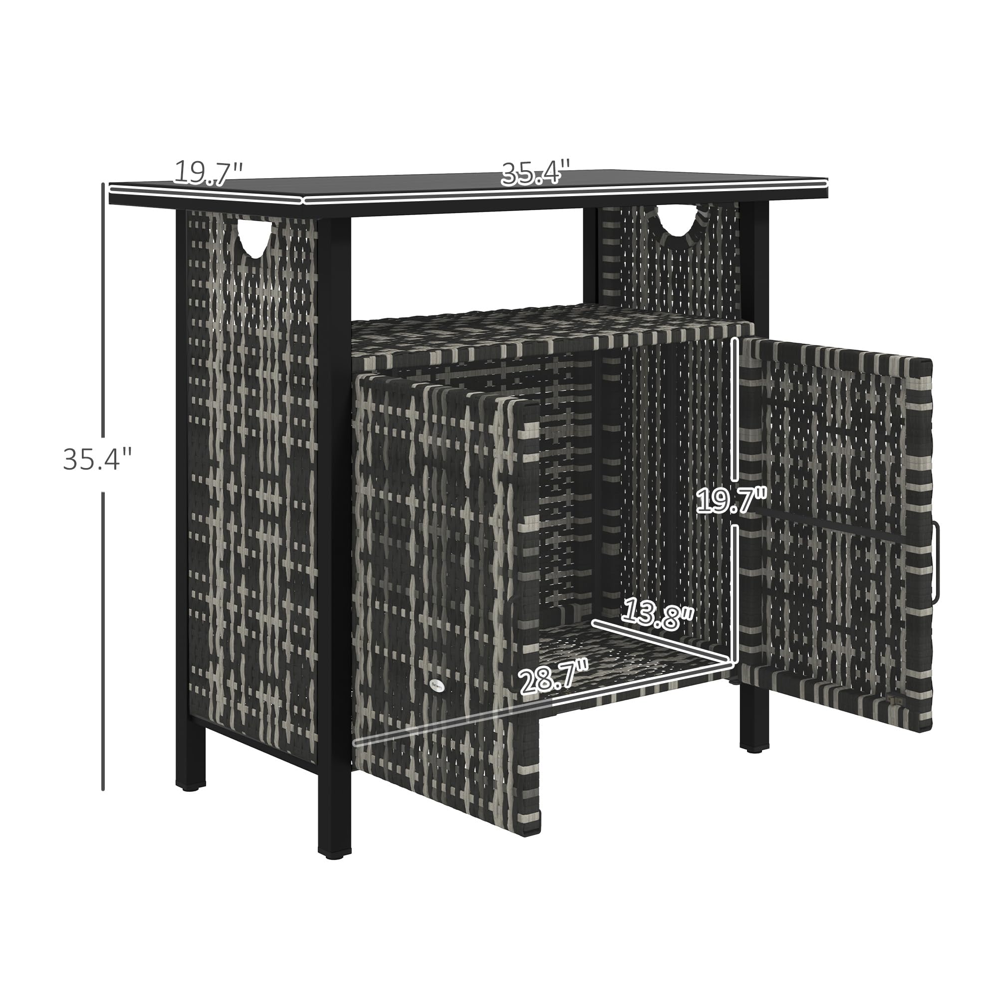 Outdoor Pool Towel Storage Cabinet with Shelf