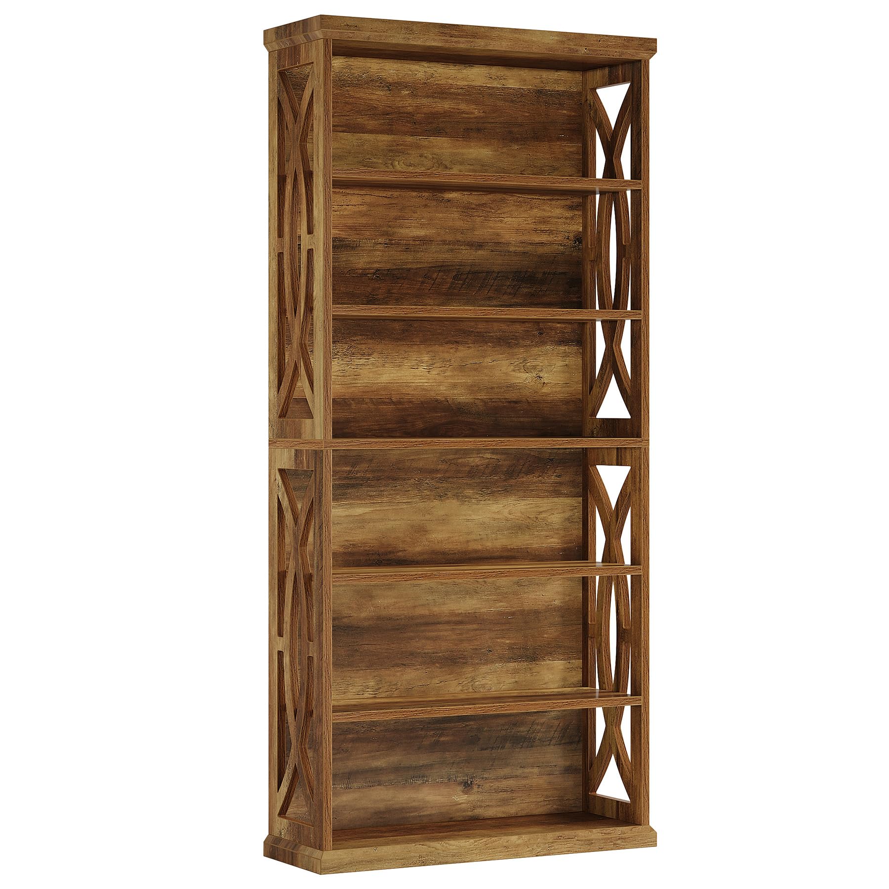 Tribesigns 6-Tier Bookshelf, 71 Inches Tall Freestanding Bookcase, Large Industrial Bookshelves Display Shelves, Wooden Book Shelf for Home Office, Living Room, Bed Room, Rustic Brown