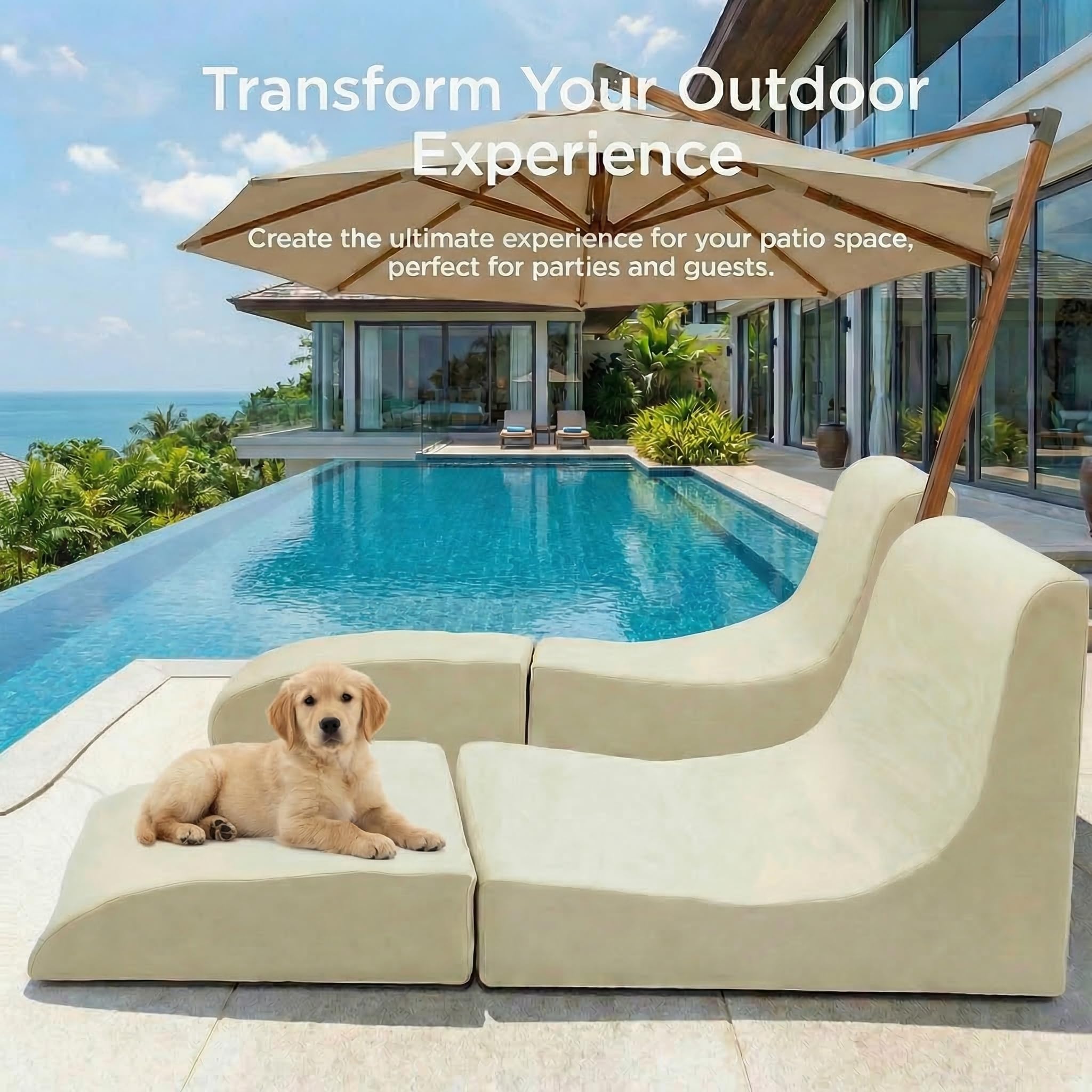 Foldable Outdoor Chaise Lounge Chair Set of 2 with Back Support