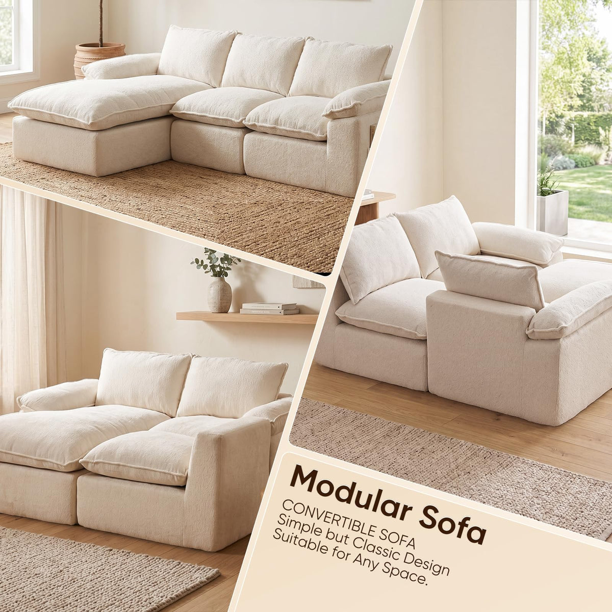 L-Shaped Modular Sectional Sofa