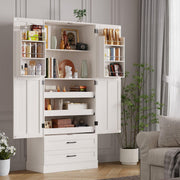 71" Tall Kitchen Pantry Cabinet with Pull-Out Shelves & Drawers