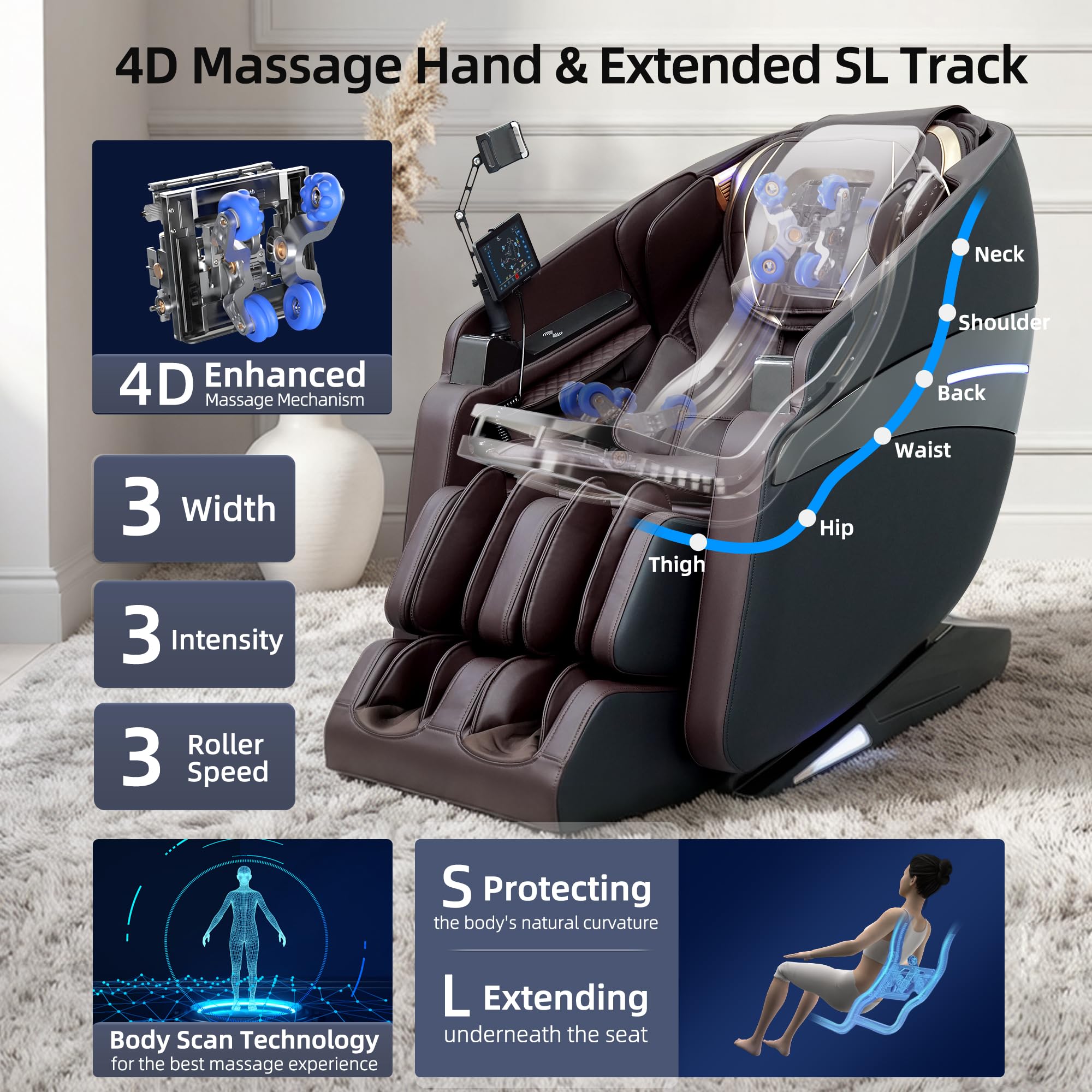4D Full Body Massage Chair with Heat & Zero Gravity