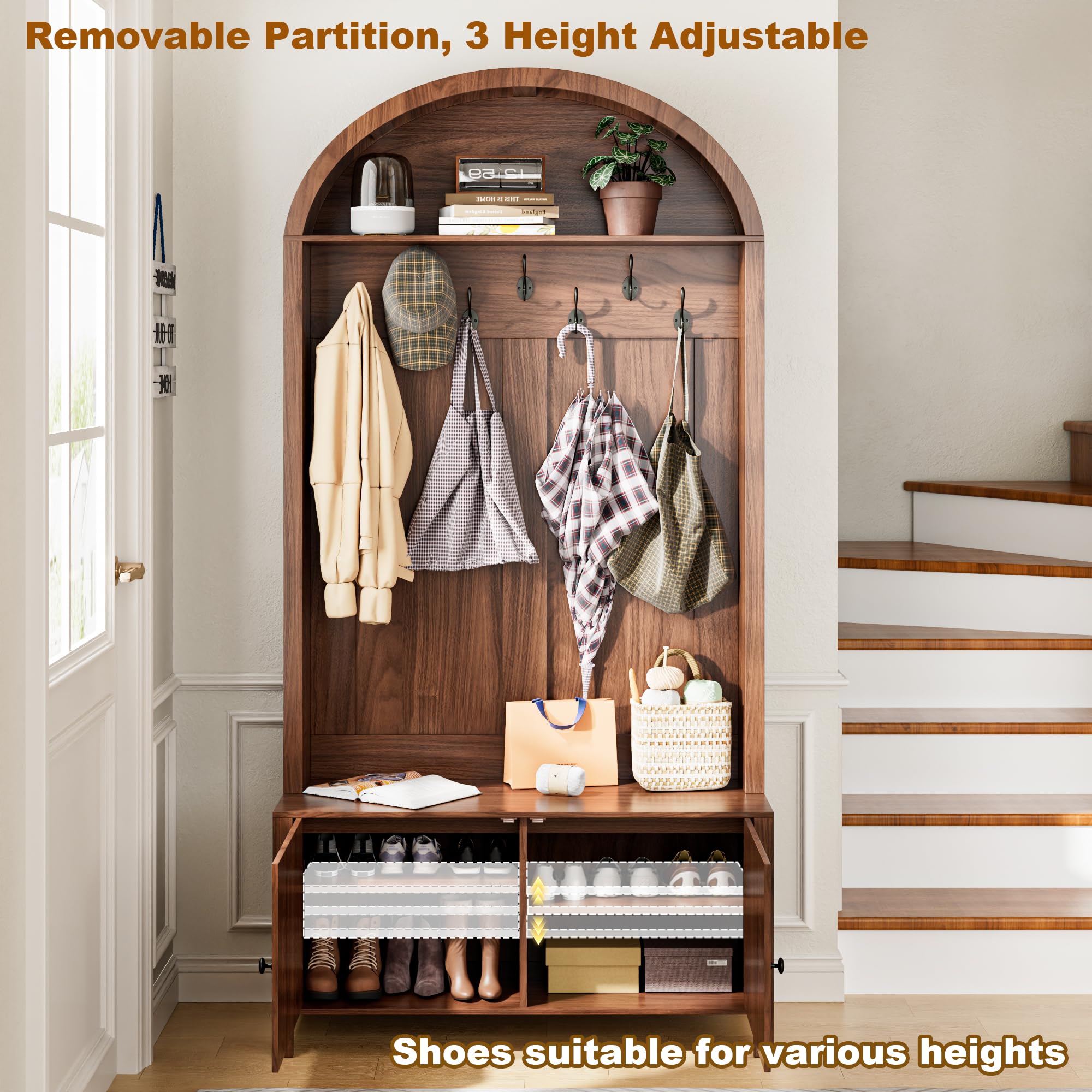 Hall Tree with Bench & Shoe Storage