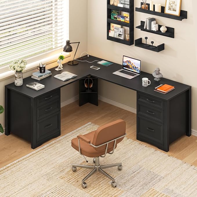 L-Shaped Farmhouse Desk