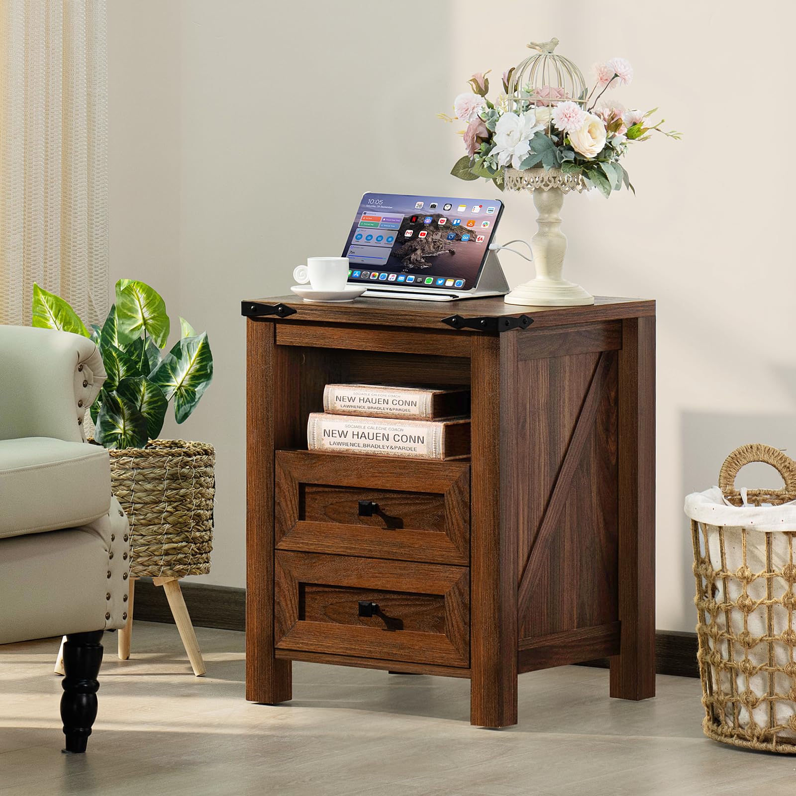 6-Drawer Dresser & Nightstand Set with Charging Station