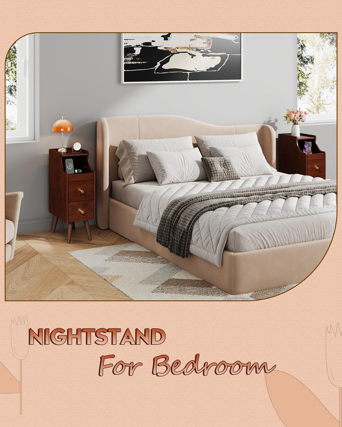 Slim 2-Drawer Nightstand