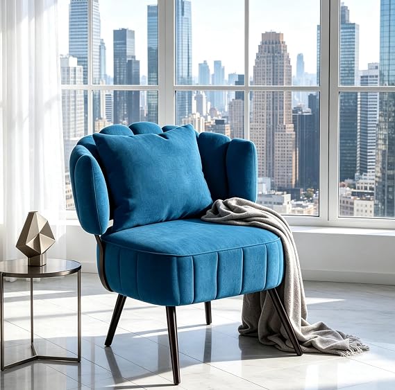 Chenille Barrel Accent Chair