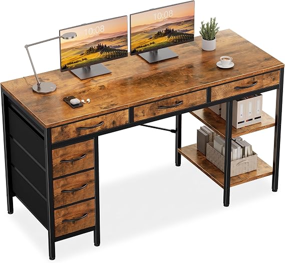 Computer Desk with 6 Drawers
