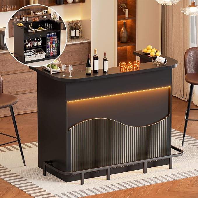 U-Shaped LED Home Bar