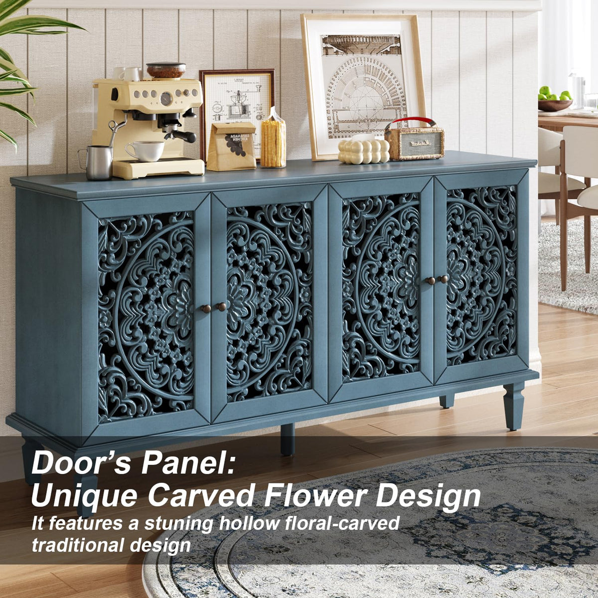 Carved 4-Door Sideboard