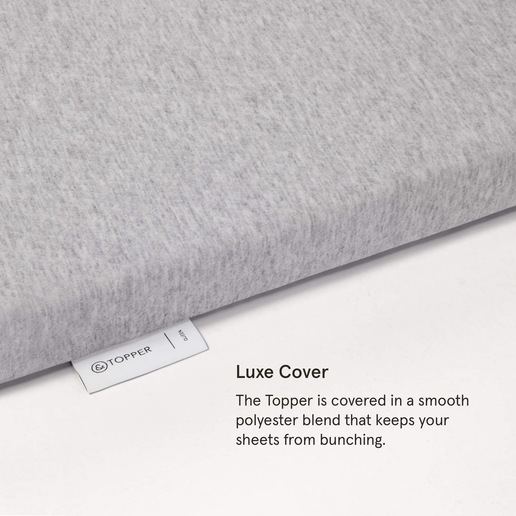 Tuft & Needle Mattress Topper, Queen Size, 2 inches of our Breathable, Supportive Adaptive Foam, Luxe Gray Cover, CertiPUR-US and Greenguard Gold Certified