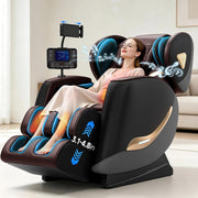 Massage Chair Full Body, Zero Gravity Recliner with 10 Nodes, 14 Airbags, Heat, Bluetooth, Touch Screen, Phone Holder, Ambient Light, Adjustable Footrest, Deep Tissue Massager for Home Office, Gifts
