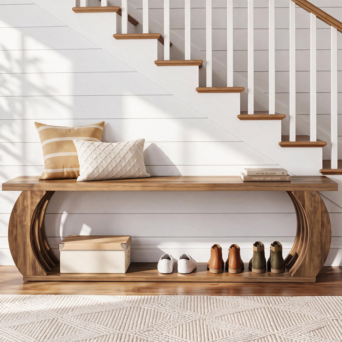 Farmhouse Entryway Storage Bench