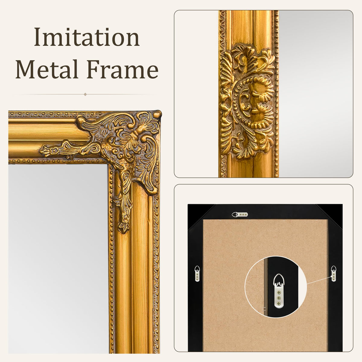 Antique Gold Baroque Wall Mirror