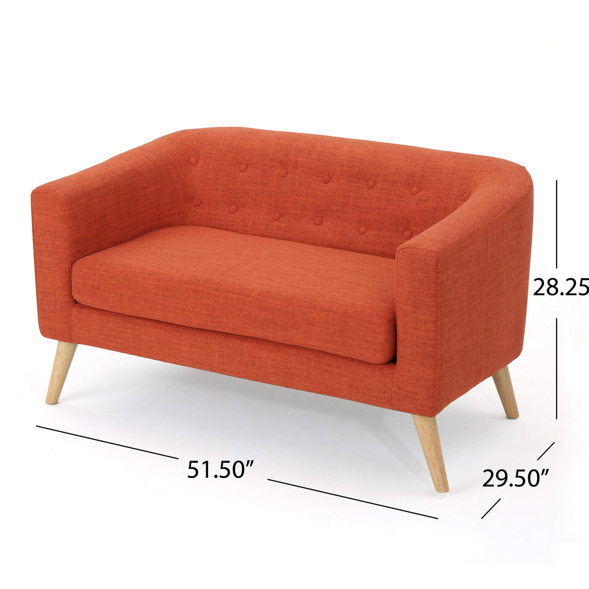 Mid-Century Orange Loveseat