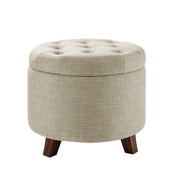 Round Tufted Storage Ottoman