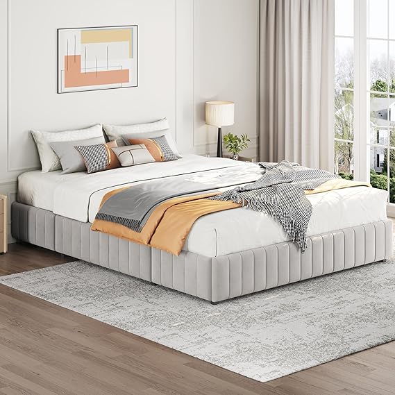 Upholstered Platform Bed with Storage Drawers