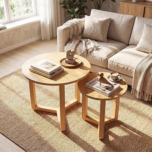 Round Nesting Coffee Table Set of 2
