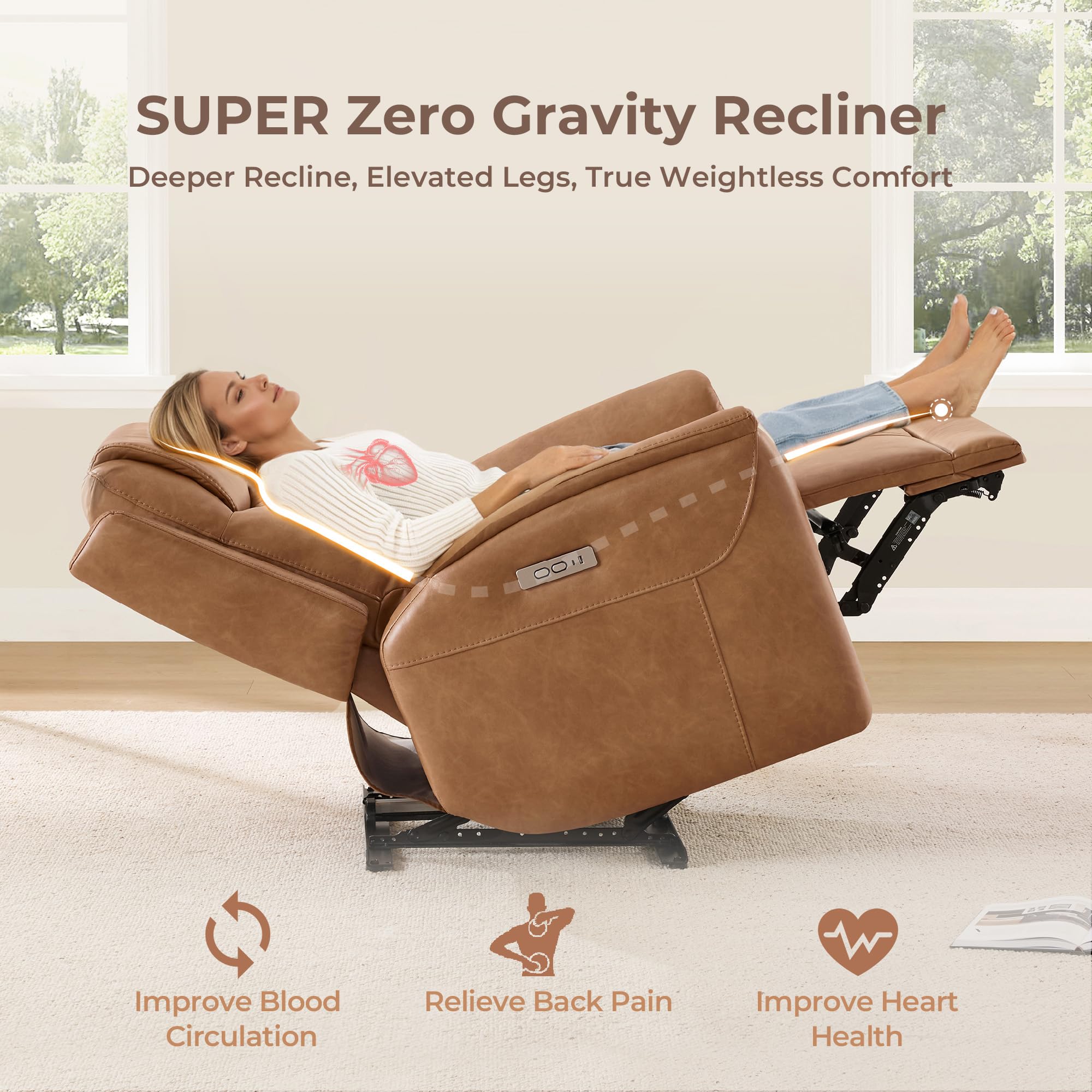 Power Zero-Gravity Recliner with USB & Type-C Charging