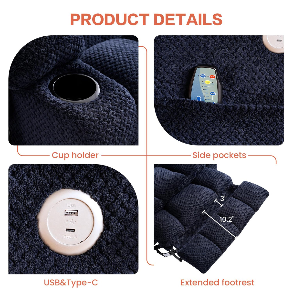Dual Motor Power Lift Recliner Chair for Elderly, Lay Flat Lift Chair