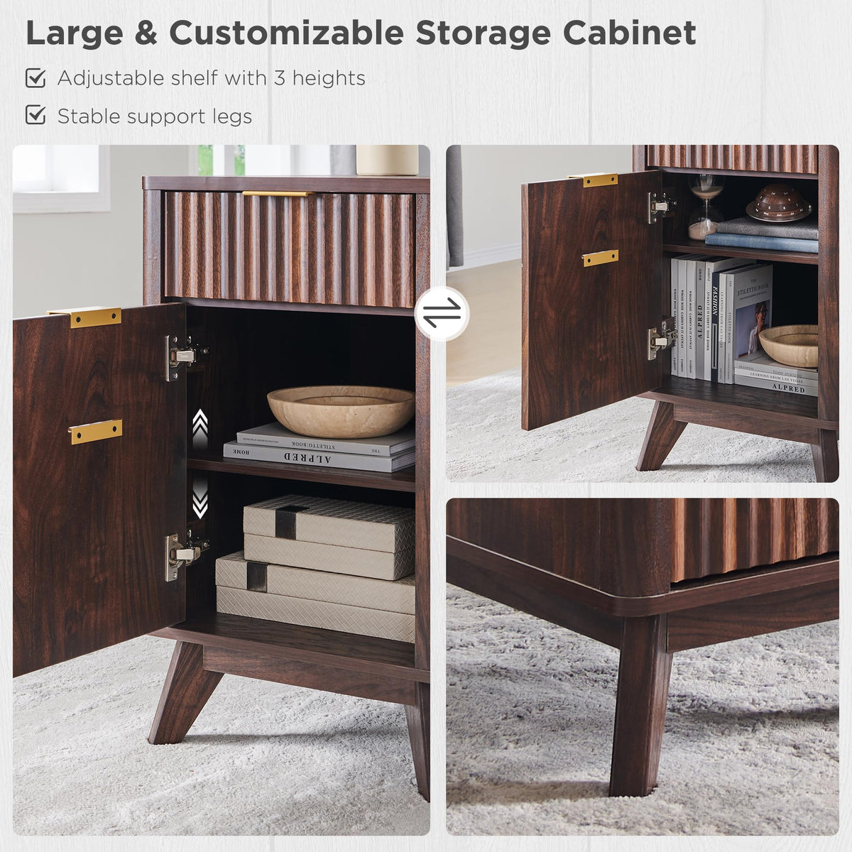 Fluted L-Shaped Executive Desk