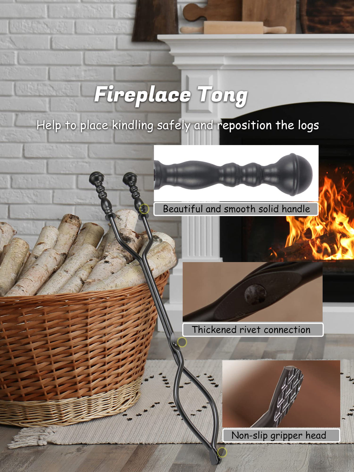 Retro Handle Fireplace Tool Set